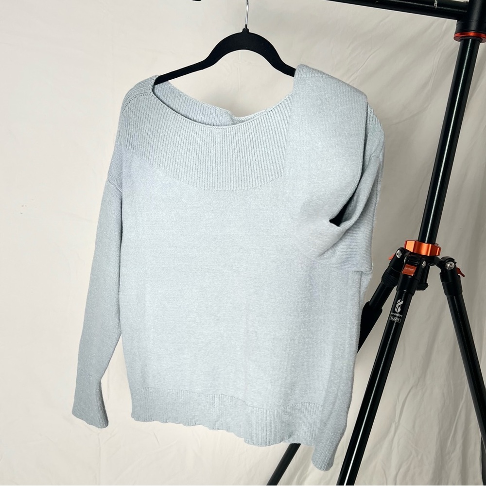 warm blue sweater